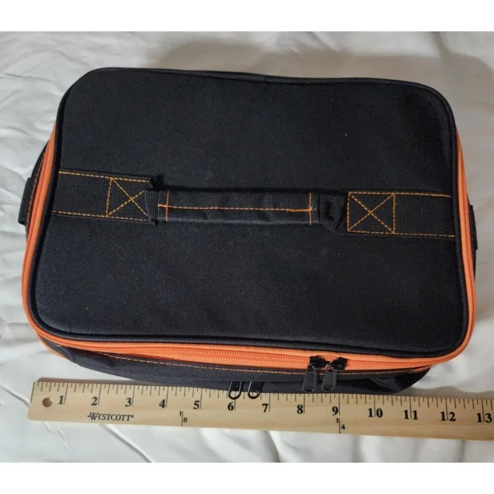 new padded camera equipment bag 12x9x6 black & Orange shoulder strap adjustable